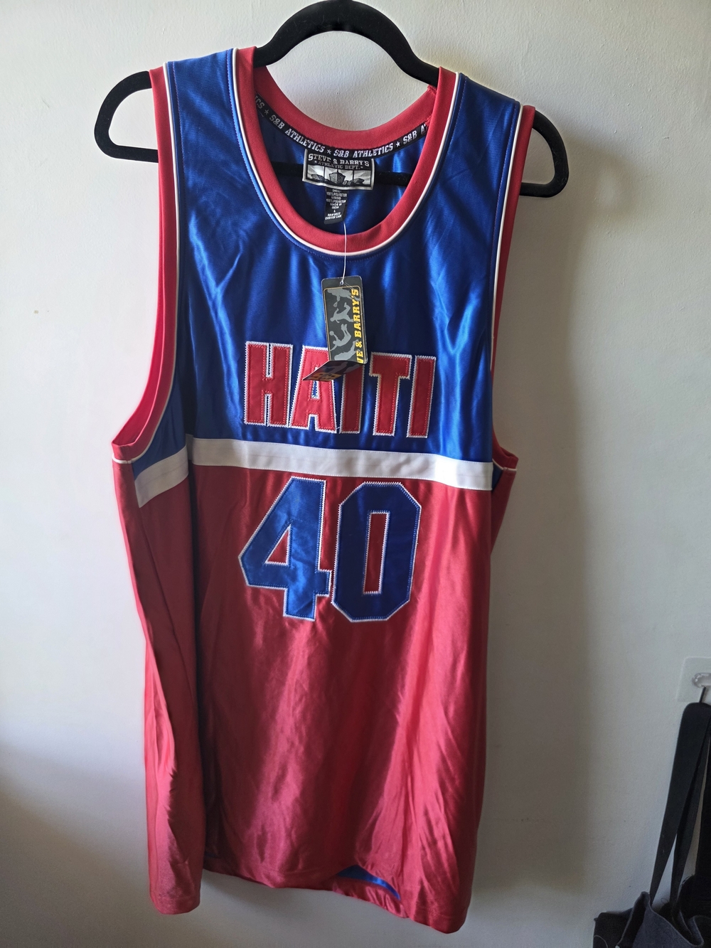 Vintage Y2K Steve & Barry's Haiti #40 Basketball Jersey Deadstock NWT Oversized
